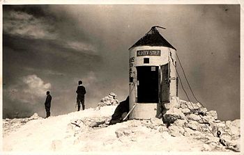 Razglednica Aljaževega stolpa 1925