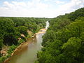 Colorado River under the Regency Suspension Bridge on the border of Mills and San Saba County