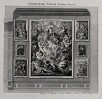 Saal 5, Wand 3 mit sieben Gemälden von Rubens darunter „Jüngsten Gericht“