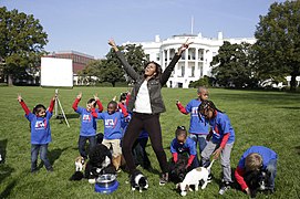 First Lady Michelle Obama and Students from Harriet Tubman Elementary School.jpg