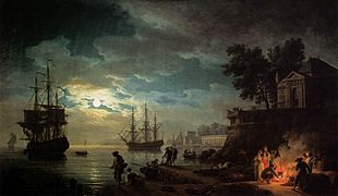 Seaport by Moonlight karya Claude Joseph Vernet