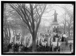 LAFAYETTE, MARQUIS DE. SUFFRAGETTE DEMONSTRATION AT STATUE.