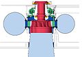 Cross section of a Francis turbine