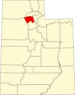 map of Utah highlighting Davis County