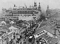 Nanjing Road in Shanghai, within the Shanghai International Settlement, a concession administered by multiple foreign powers during the late Qing Dynasty.