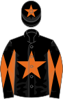 Black, Orange star, diabolo on sleeves and star on cap