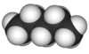 Spacefill model of pentane