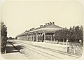 Het stationsgebouw tussen 1855 en 1862