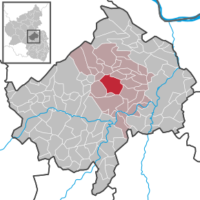 Poziția Sponheim pe harta districtului Bad Kreuznach