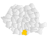 Map of Romania highlighting Teleorman County