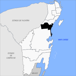 Location of Tulum Municipality in Quintana Roo