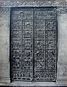 Door of Saint Rainier by Bonanno Pisano. 19th century photography by Giacomo Brogi