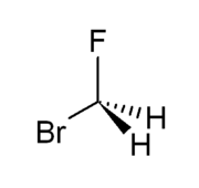 Structuurformule van broomfluormethaan