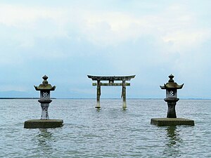 熊本県宇城市不知火町永尾にある永尾神社の海中鳥居