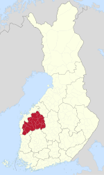 Vị trí vùng Nam Ostrobothnia trên bản đồ Phần Lan