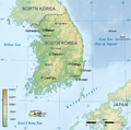 Geographic map of South Korea