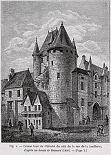 Grosse tour du Châtelet du côté de la rue de la Joaillerie.