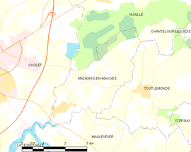 Mapa obce Mazières-en-Mauges