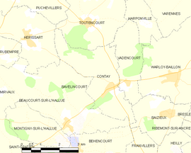 Mapa obce Contay