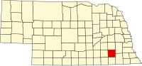 Locatie van Saline County in Nebraska