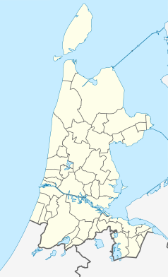 Mapa konturowa Holandii Północnej, na dole znajduje się punkt z opisem „AMS”