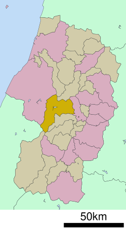 Location of Nishikawa in Yamagata Prefecture