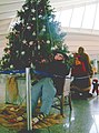 Olentzero, een kerstboom, Papá Noel en een duende