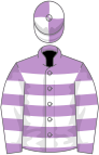 Mauve and white hoops, quartered cap