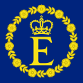 Osobní vlajka královny Alžběty II. (1960–2022) Poměr stran: 1:1