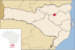 Localização de Vitor Meireles em Santa Catarina