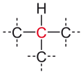 Deutsch: Allgemeine Struktur eines tertiären Kohlenstoffatoms English: Generic structure of a tertiary carbon atom