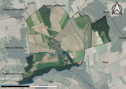 Carte orhophotogrammétrique de la commune.