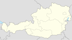 Mapa konturowa Austrii, po lewej nieco na dole znajduje się punkt z opisem „Rinn”
