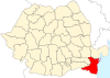 Map of Romania highlighting Constanța County