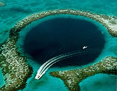 Hố địa ngục Great Blue tại vùng biển Ambergris Caye, Belize.