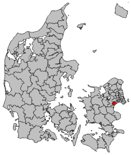 Greve kommuns läge i Danmark.