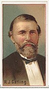 R. J. Gatling, printer's sample for the World's Inventors souvenir album (A25) for Allen & Ginter Cigarettes MET DP838831.jpg