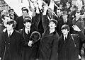 Image 17The Beatles (1964) have been credited by music historians for heralding the album era. (from Album era)