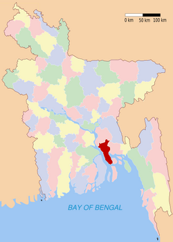 羅基布爾縣於孟加拉位置圖