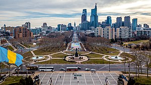 Eakins Oval and Skyline (December 2017)