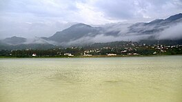 View of Gobind Sagar lake in the monsoon