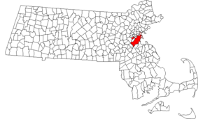 Localizare în Comitatul Suffolk, Massachusetts