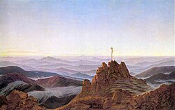 Morning in the Riesengebirge label QS:Lde,"Morgen im Riesengebirge" 1810-1811