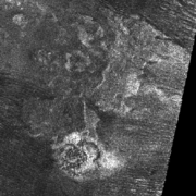 Radar image of Doom Mons, Titan