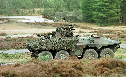 A German Luchs during a training in Vlasakkers, Netherlands,1997.