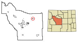 Location of Shoshoni in Fremont County, Wyoming