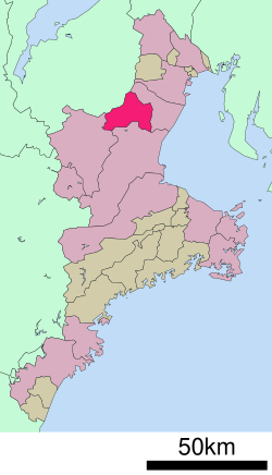 Location of Kameyama in Mie Prefecture