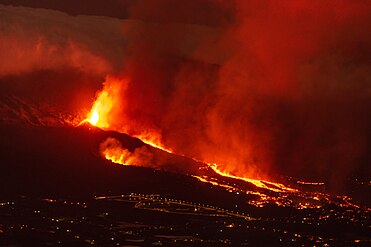 Lavastrom an der Cumbre Vieja bei Cabeza de Vaca, Ausbruch 2021