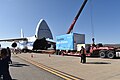 SAOCOM 1B siendo cargado en el interior del AN-124-100, 21 de febrero de 2020.