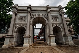 London - Marble Arch - View North on Marble Arch 1825-33 by John Nash - Triumphal arch moved here in 1851.jpg